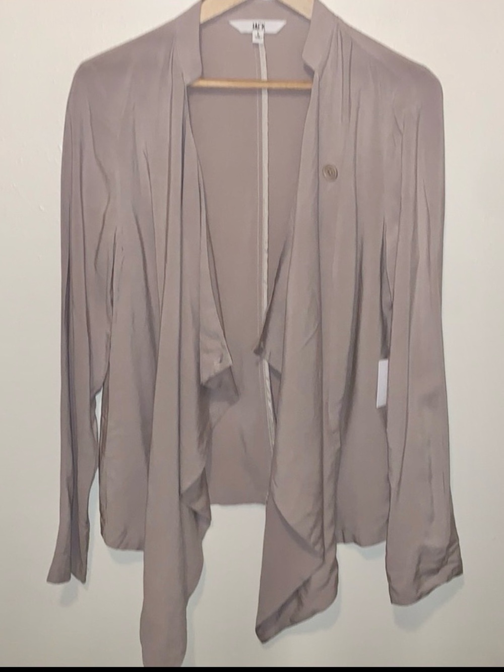 Jack by BB Dakota Anya Jacket NWT Wheat Beige Waterfall Open Front L Large